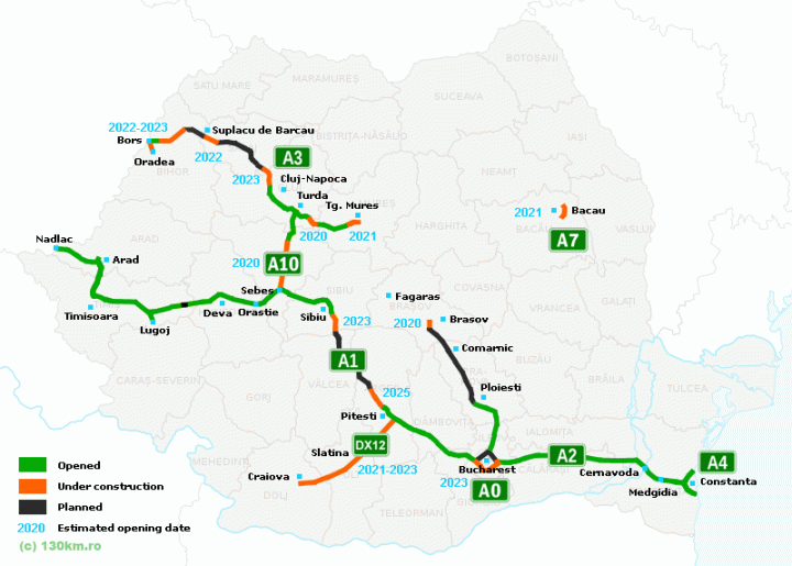 Rumunská dálniční síť