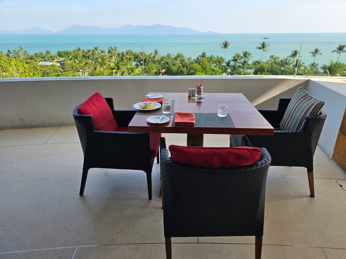 Snídaně - terasa s výhledem