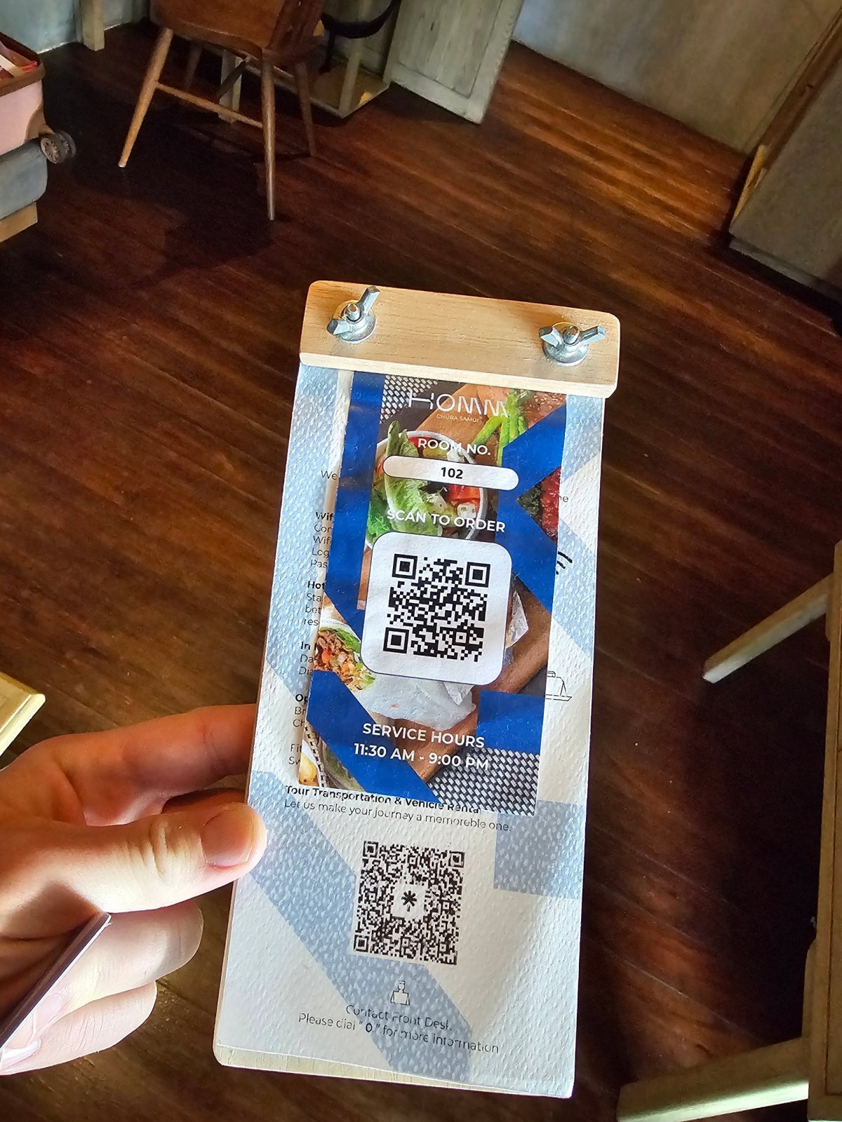 QR kód k room service