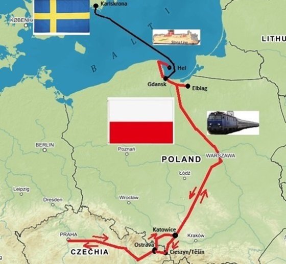 Přibližná mapa putování