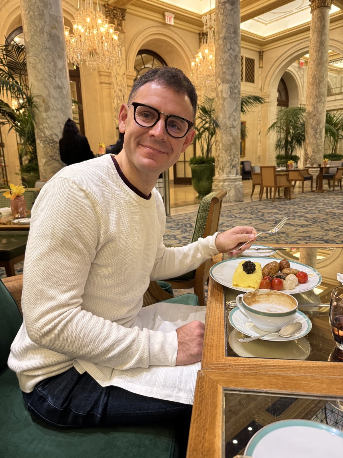 Já na snídani v hotelu Plaza