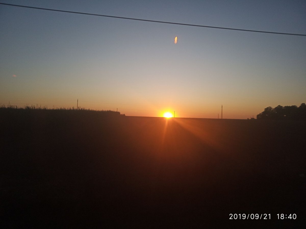 Západ Slunce při odjezdu z Maďarska