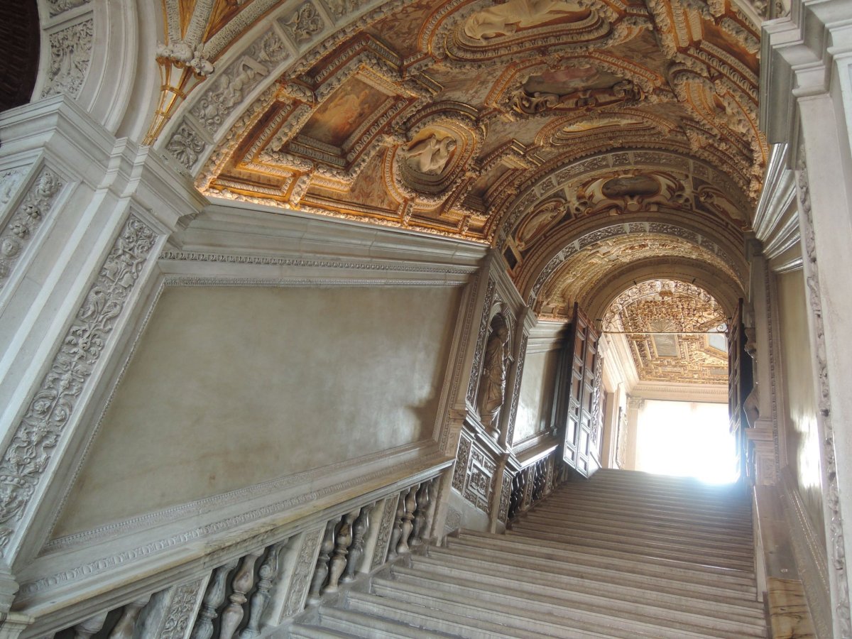Scala d´Oro - Zlaté schody - Sansovin. Symbolisují moc Benátek