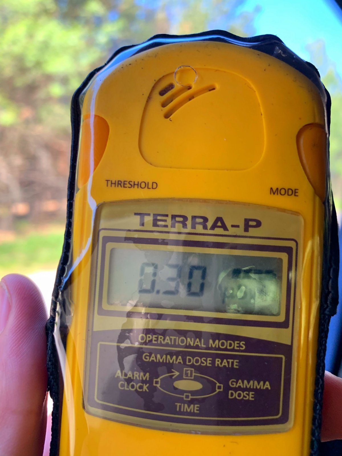 hodnota při průjezdu Červeným lesem