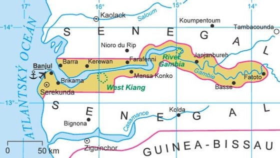 Mapa Gambie