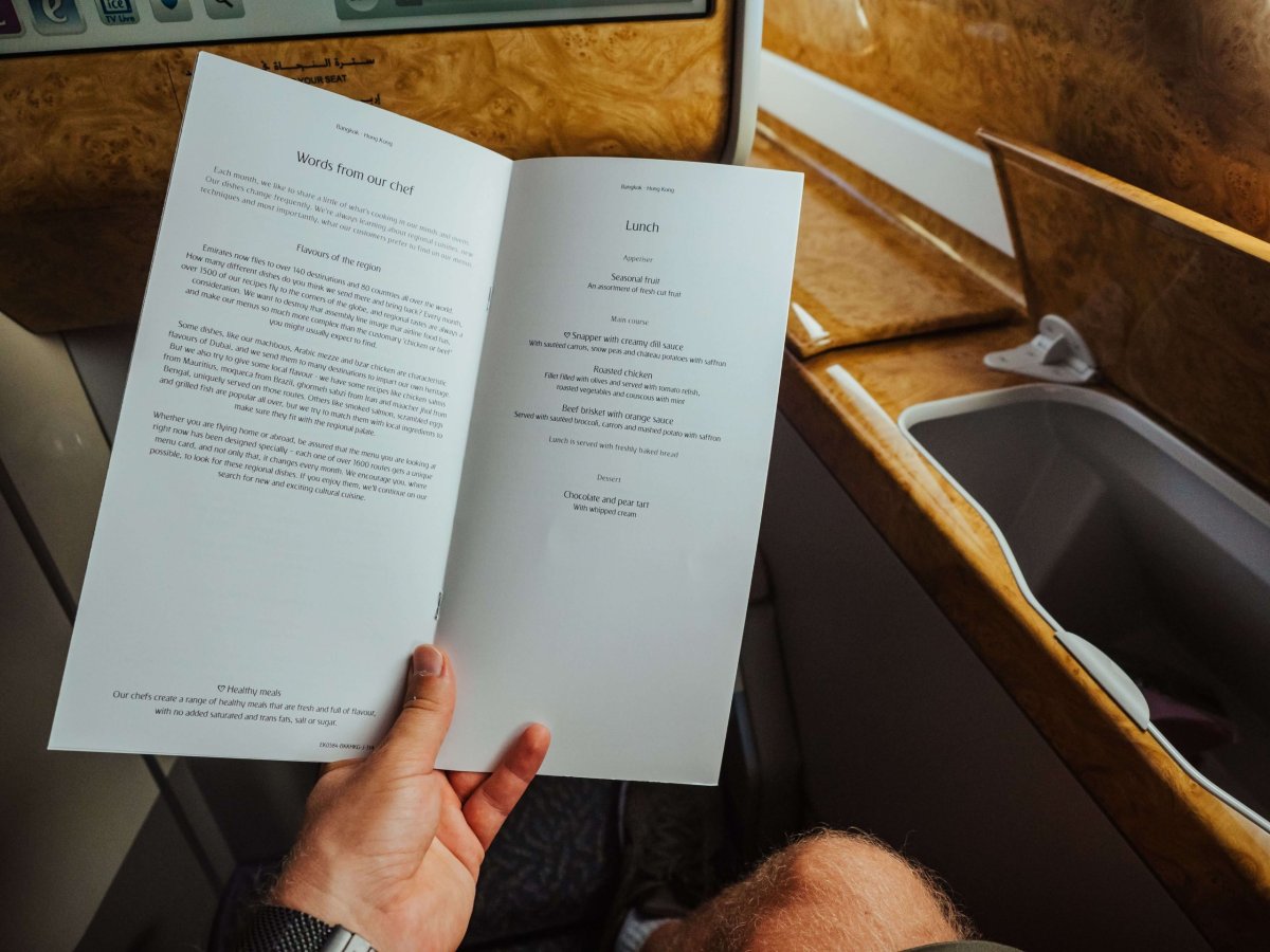 Detail jídelního menu