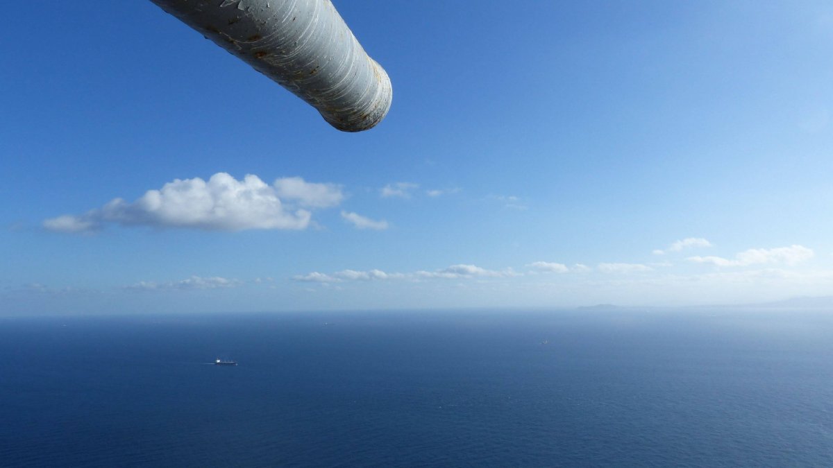 A pohled přímo na jih, na Afriku!