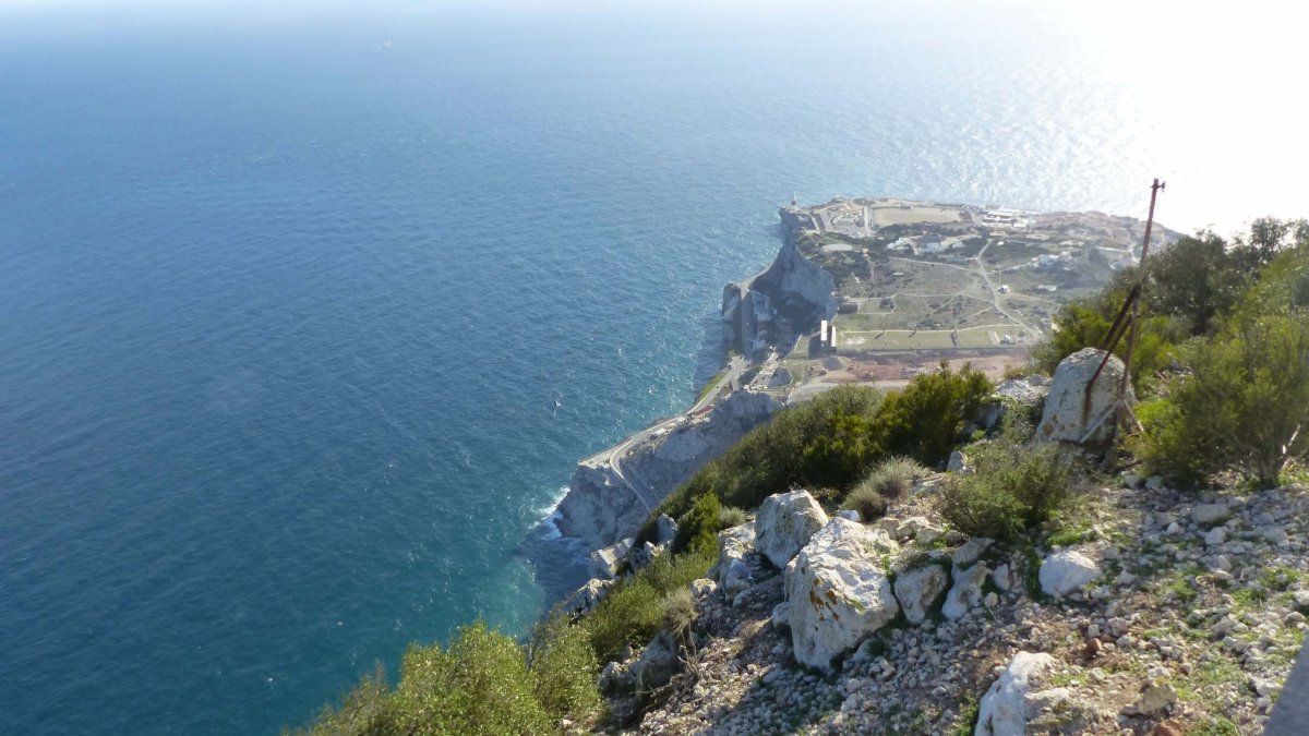 Nejjižnější bod Gibraltaru z výšky