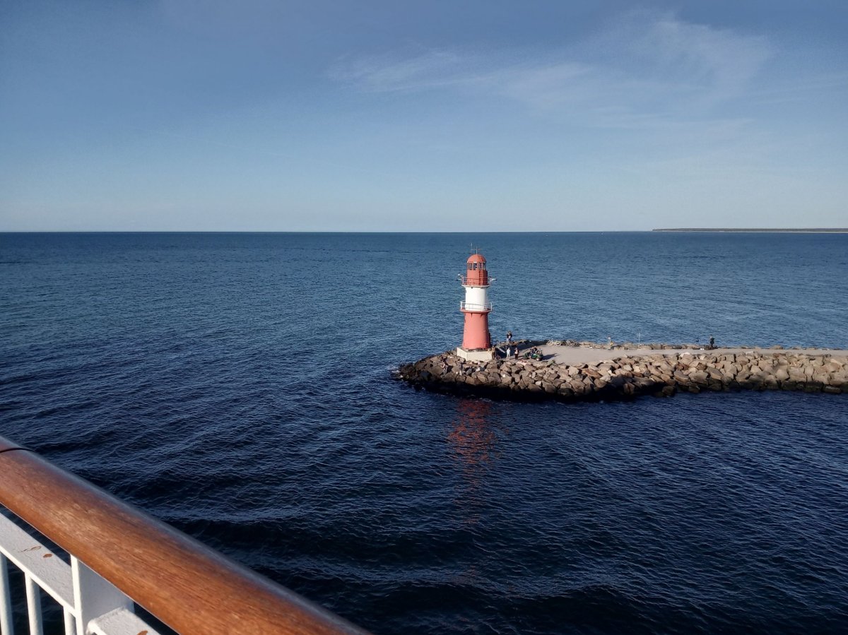 Na trajektu - Rostocký maják.