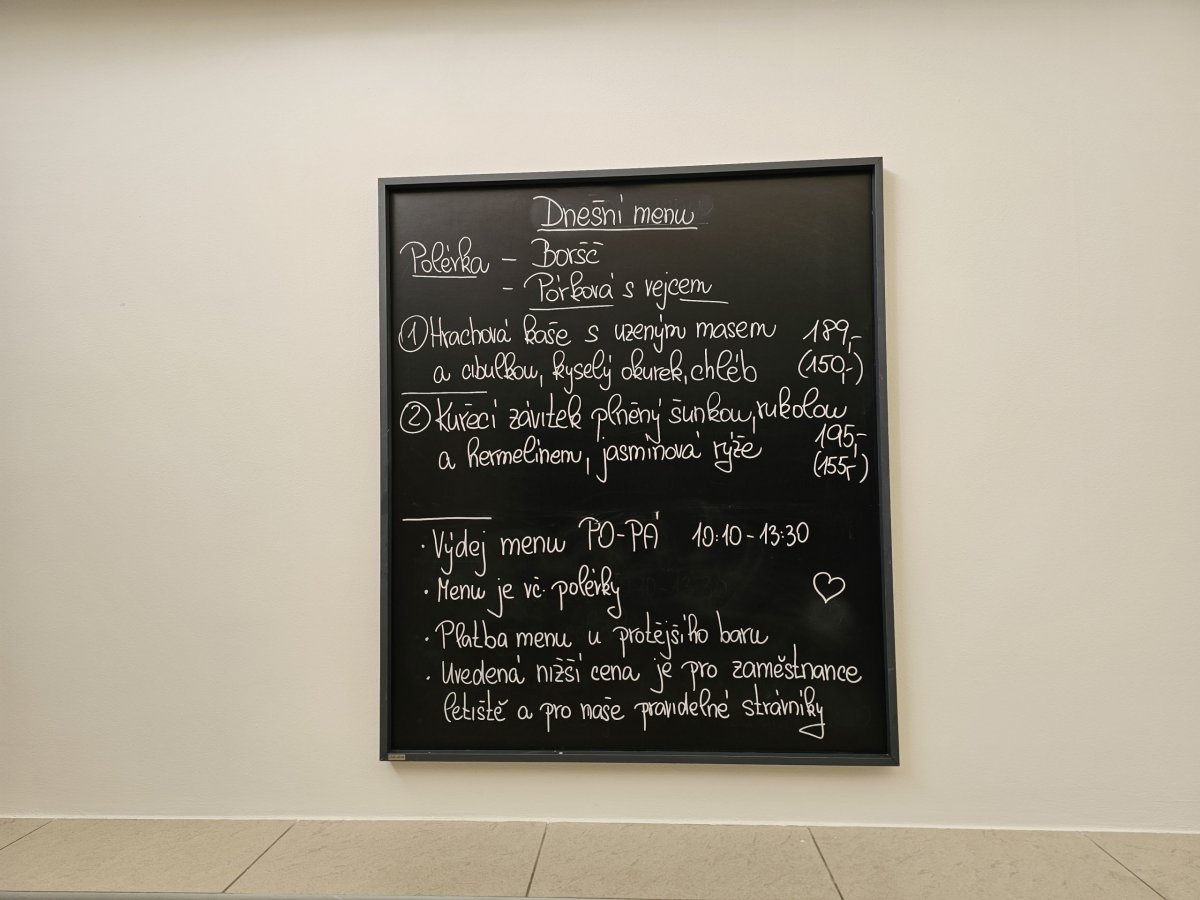 Menu v restauraci