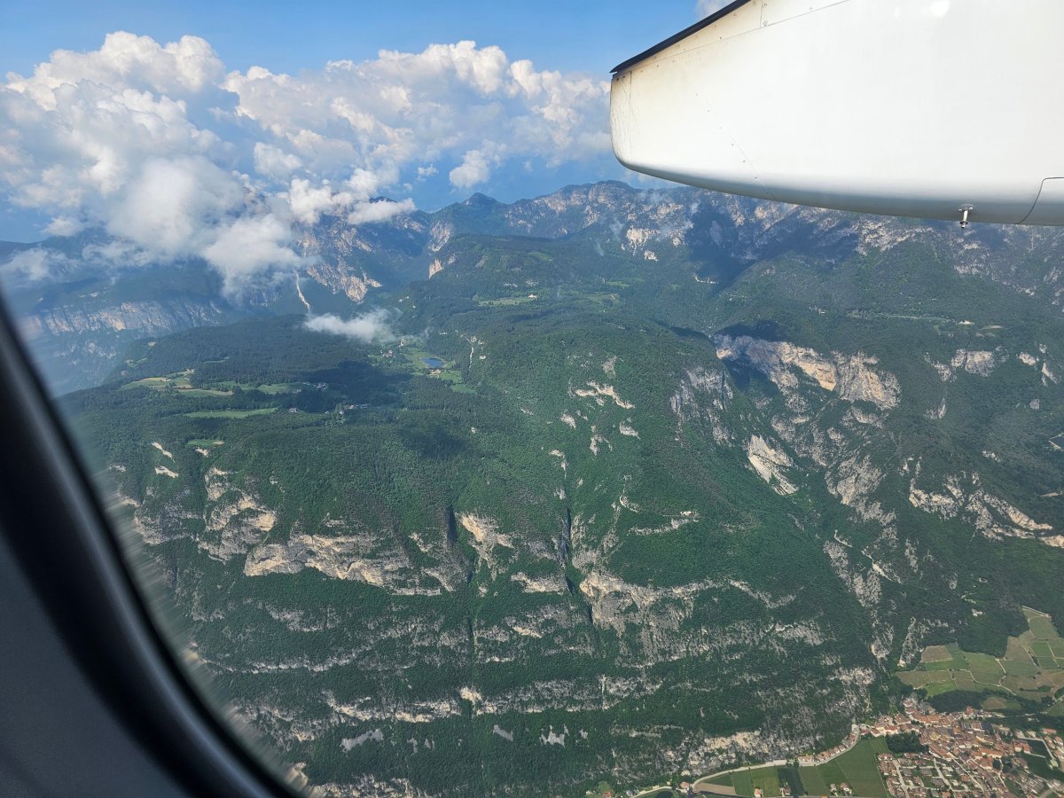 Přistání na letiště Bolzano