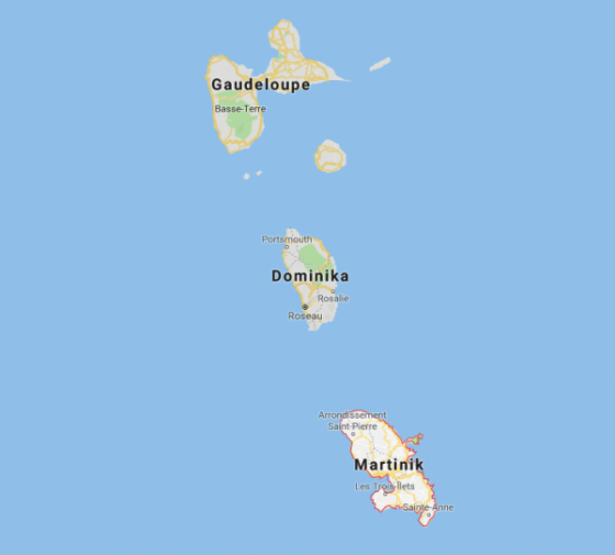 Guadeloupe a Martinik