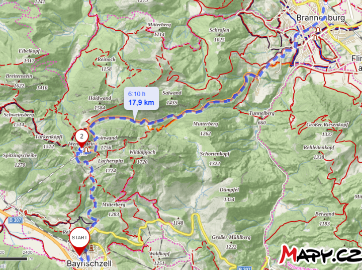 trasa Bayrischzell - Wendelstein - Brannenburg