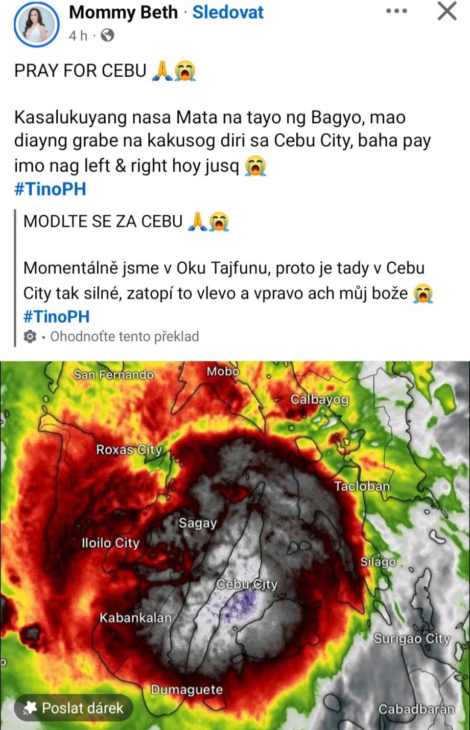 Oko tajfunu v Cebu 4.11.