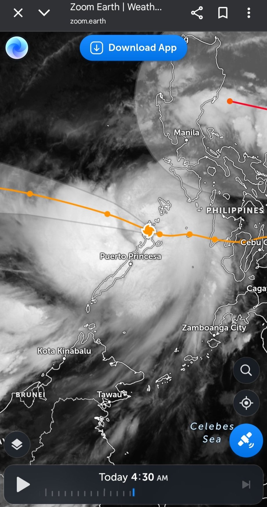 Předpověď tajfunu Tino