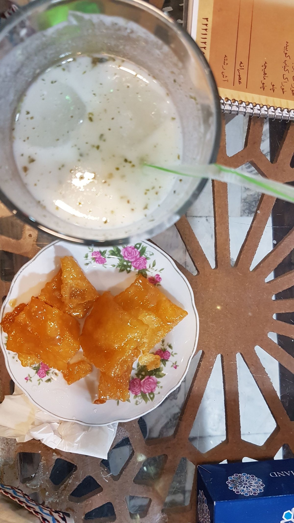 Doogh a sweets v Azadegan Teahouse.