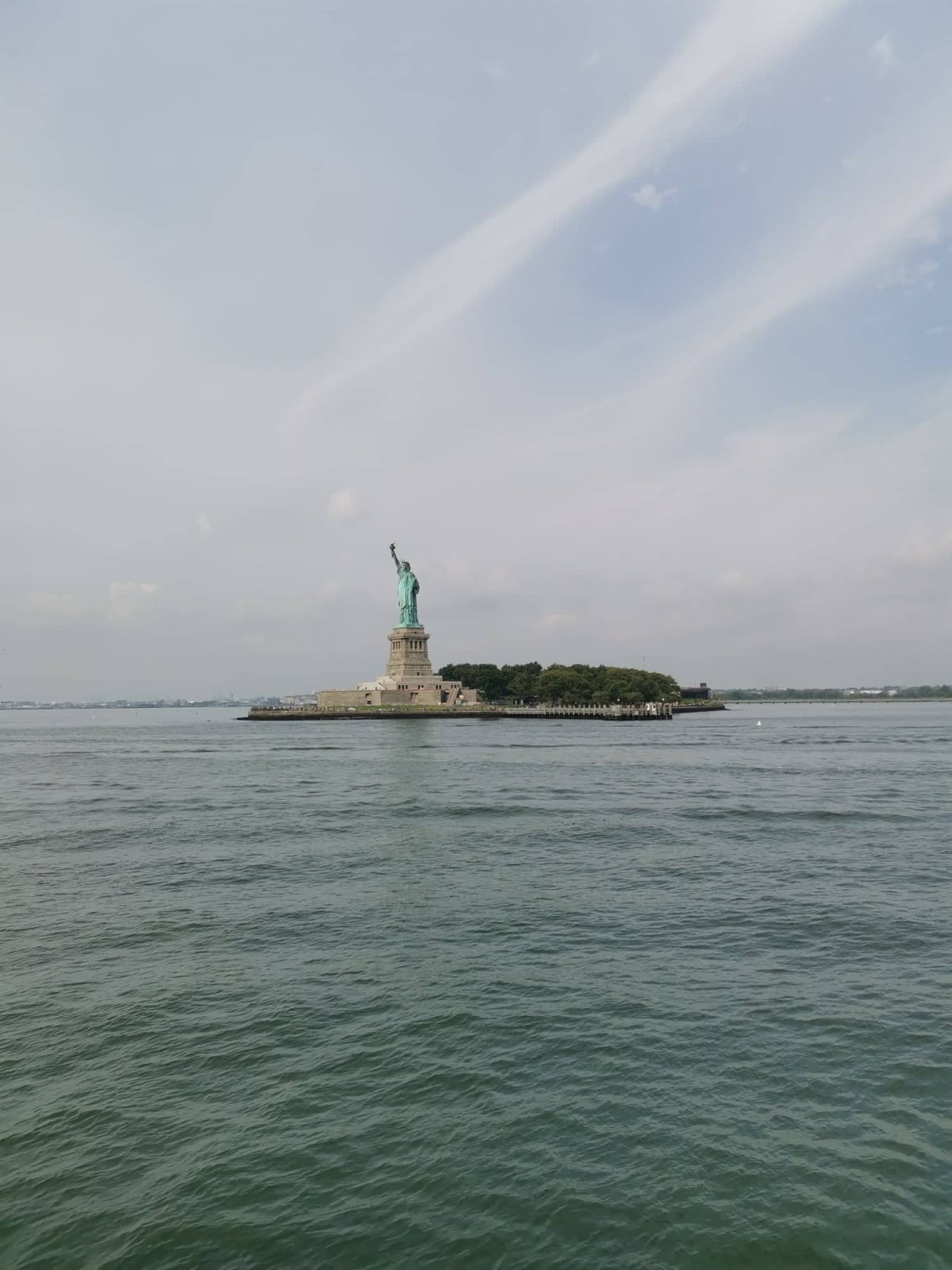 Socha Svobody při pohledu z lodi