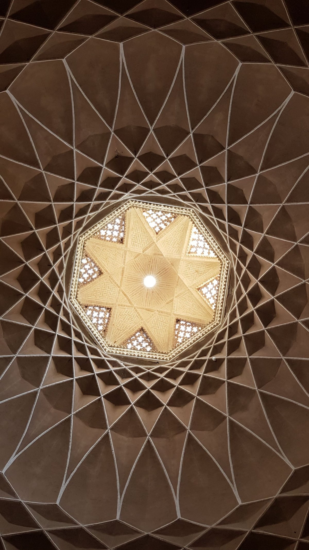 Pohled na věž v Dowlat Abad zahradě. 