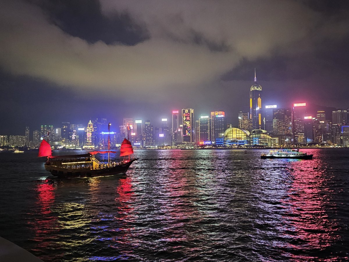 Výhled z promenády TST na Hong Kong Island