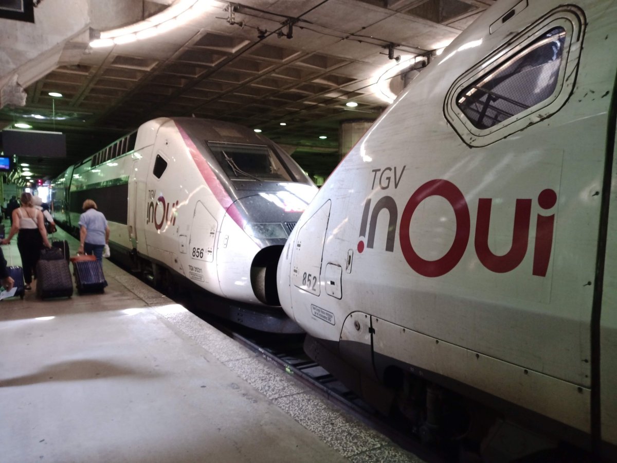 Na nádraží Montparnasse, když se i vlak ,,líbá"