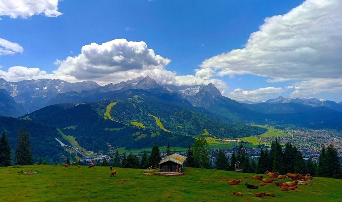 výstup na Wank - Zugspitze v mracích