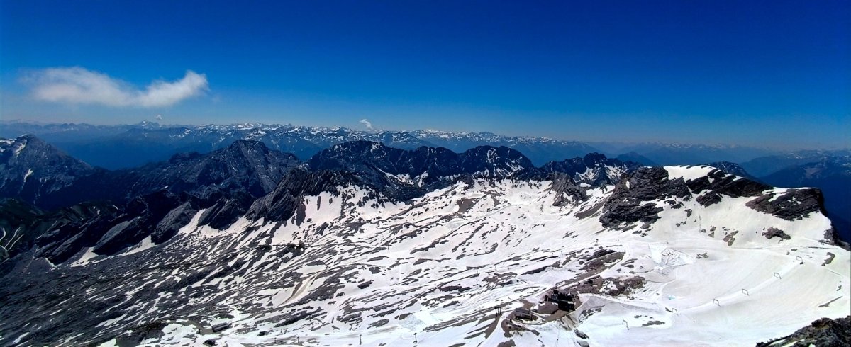 Zugspitze - výhled do Rakouska + Itálie + Švýcarska