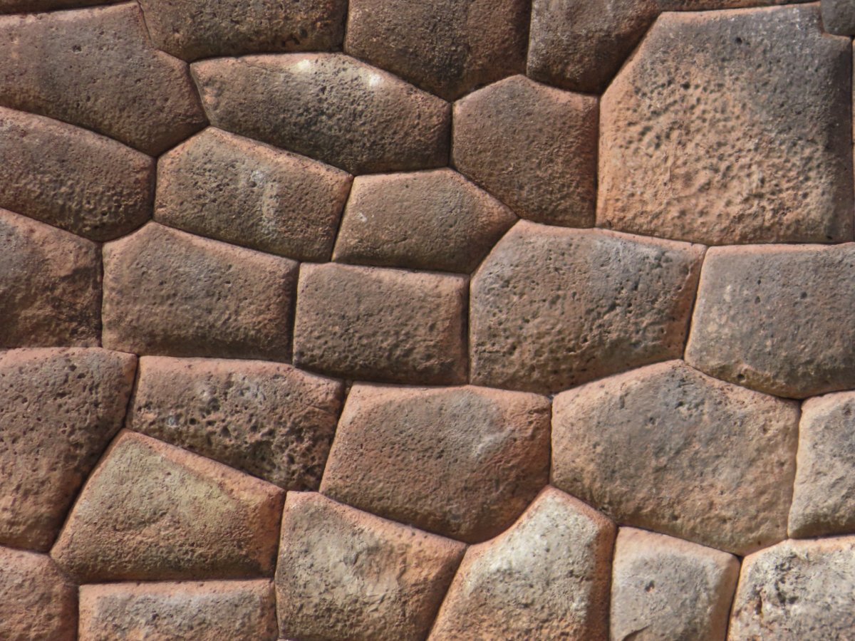 Dokonale zapadající kameny v Chinchero 