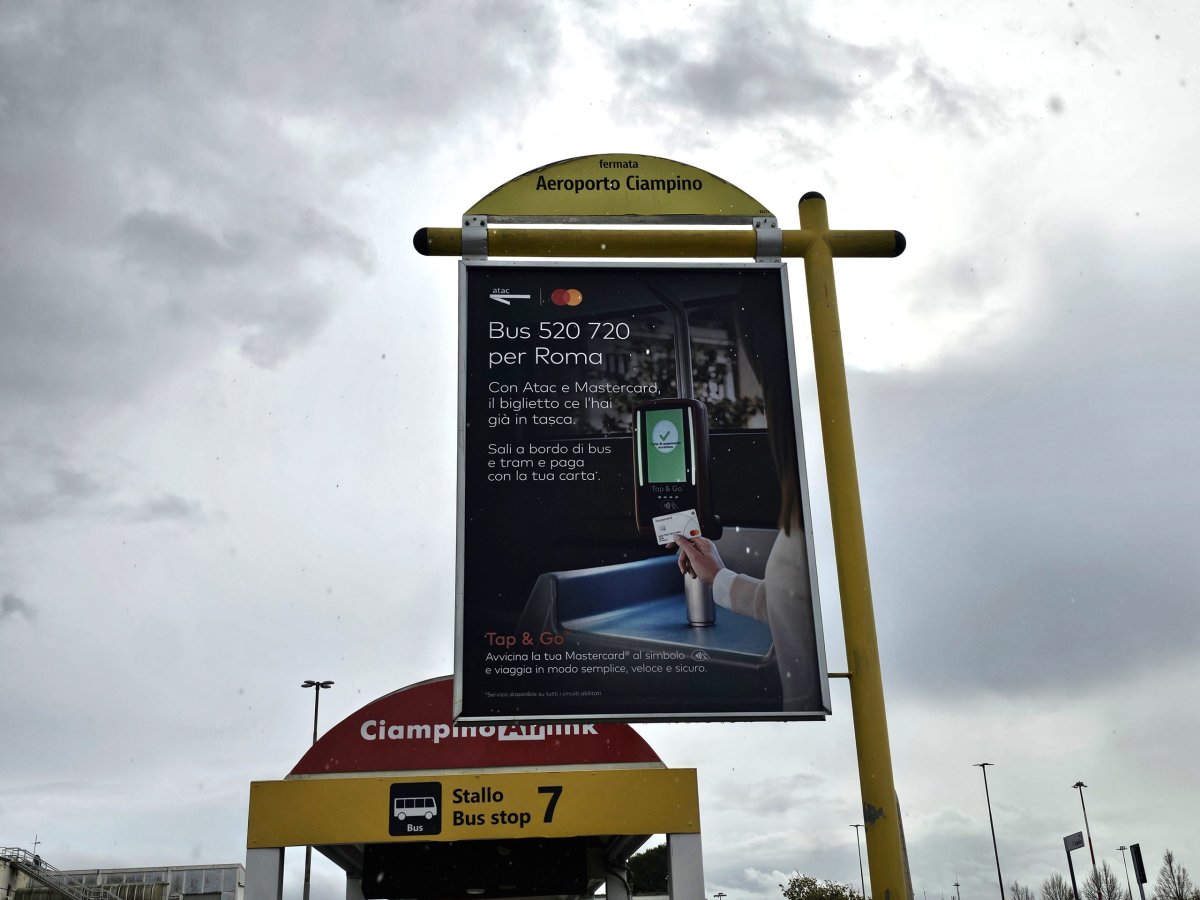 Informace o platbě kartou v městském autobusu ATAC