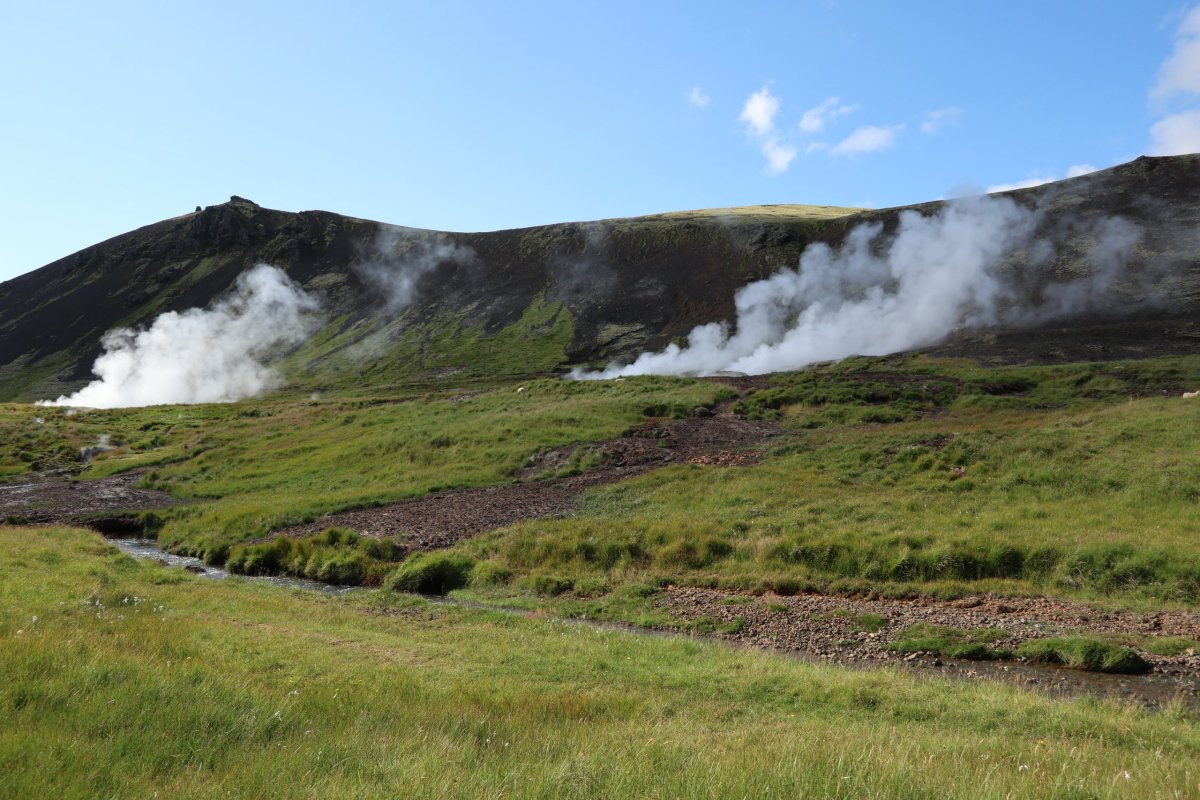 Po cestě k Reykjadalur Hot Springs
