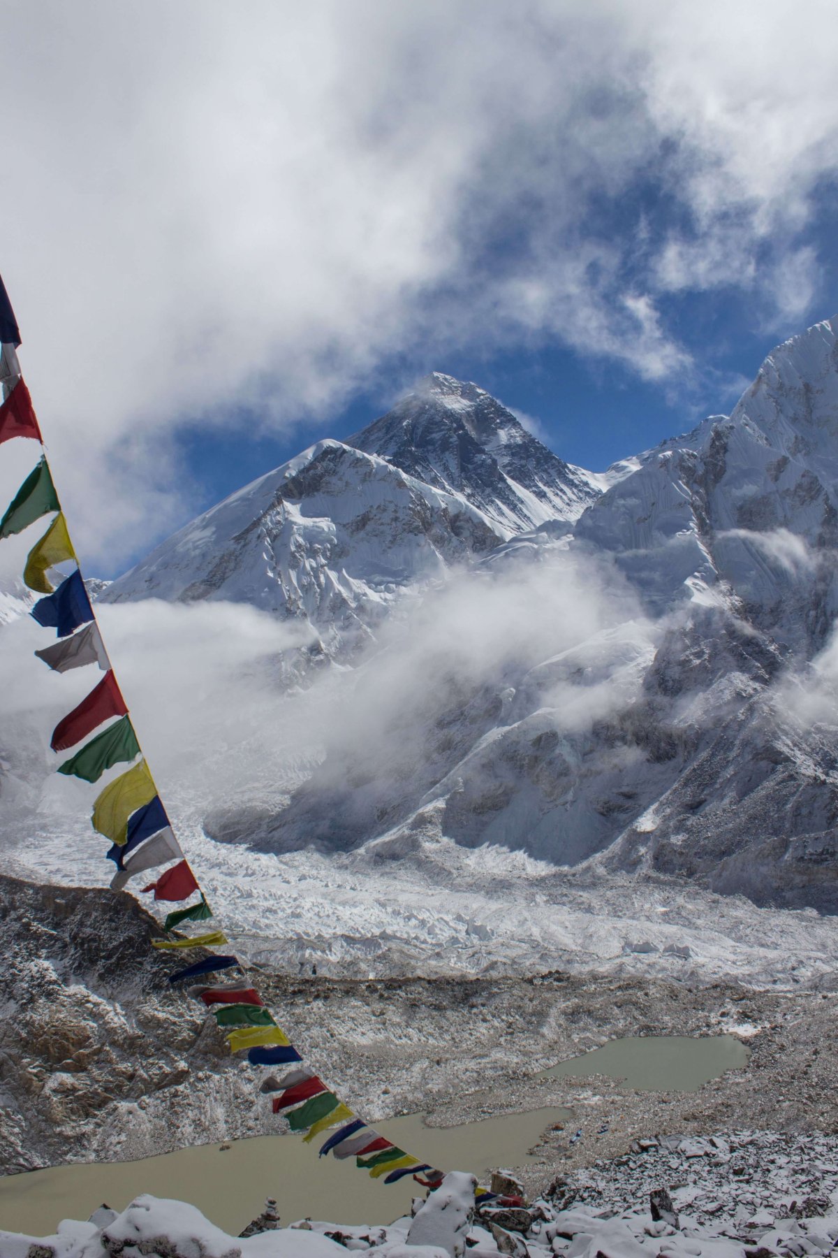 Z Kala Patharu, výhľad na Everest, Lhotse, Nuptse a Pumori. 