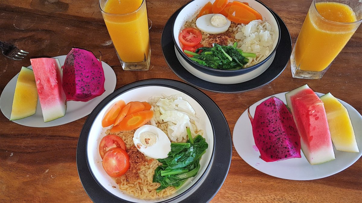 První snídaně na Jávě