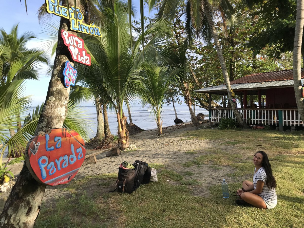 Zóna u autobusového nádraží v Puerto Viejo