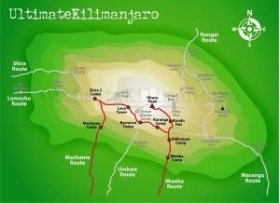 Mapa trasy Machame Route