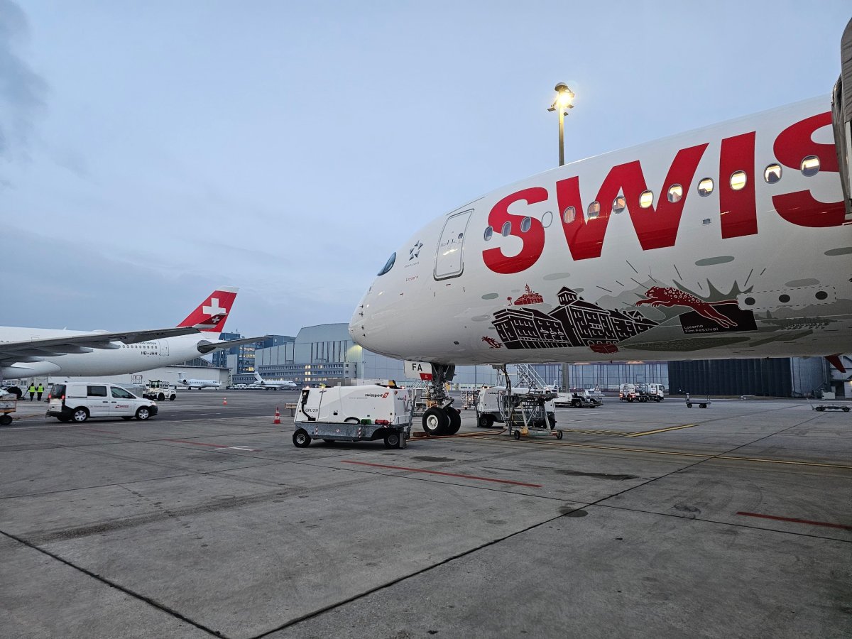 Airbus A350 na letišti Zürich
