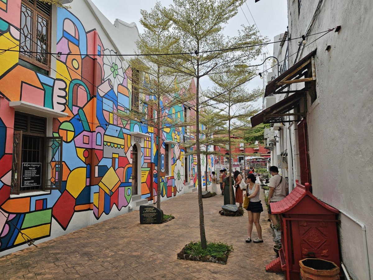 Muraly poblíž Malacca River Walk