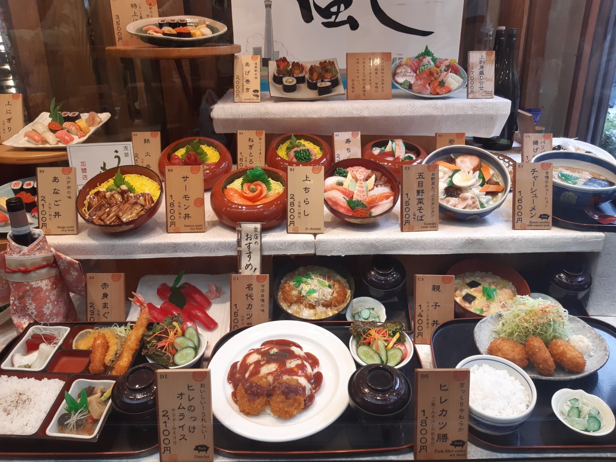 ve většině restaurací jsou modely jídel