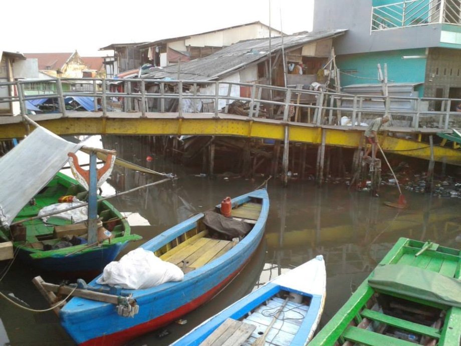 Rybářské domky v Jakartě