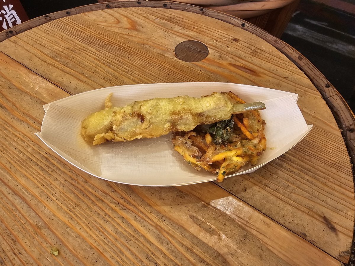 Moje tempura na Nishiki Market