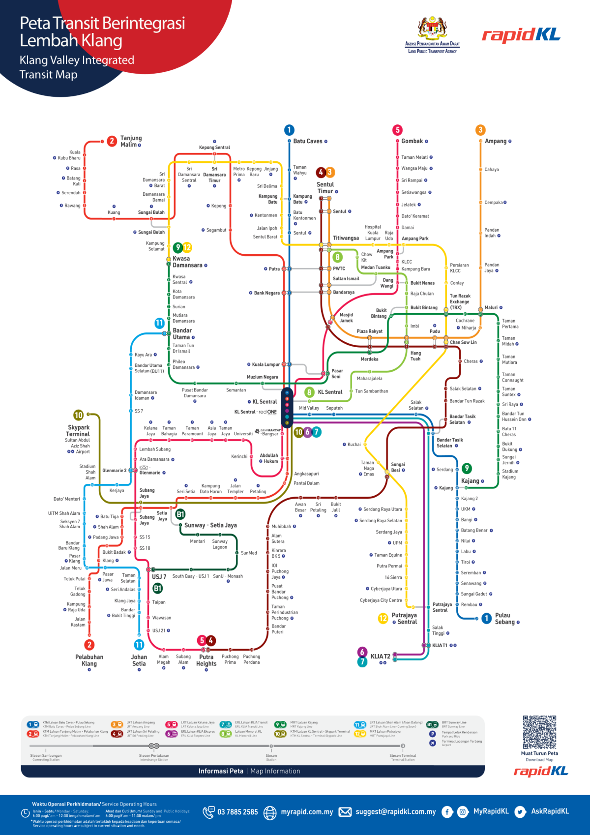Mapa železnic v Kuala Lumpur