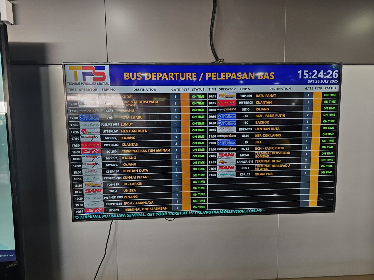 Jízdní řád dálkových autobusů