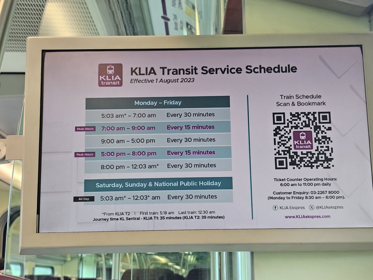 Frekvence KLIA Transit