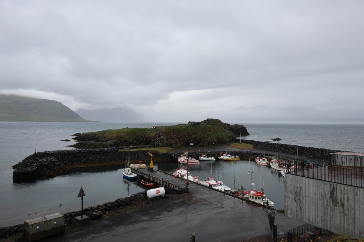 Pohled na útes z parkoviště