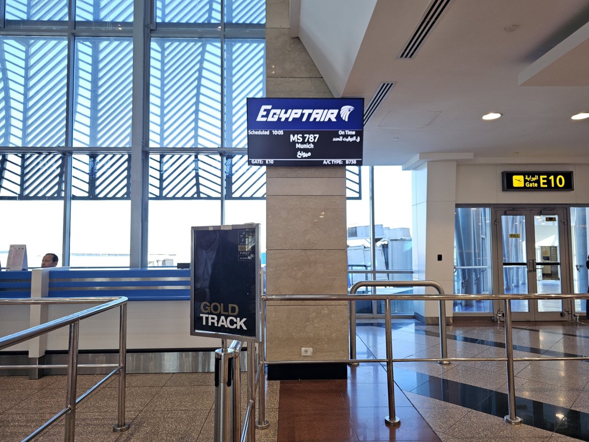 Nástup na let do Mnichova