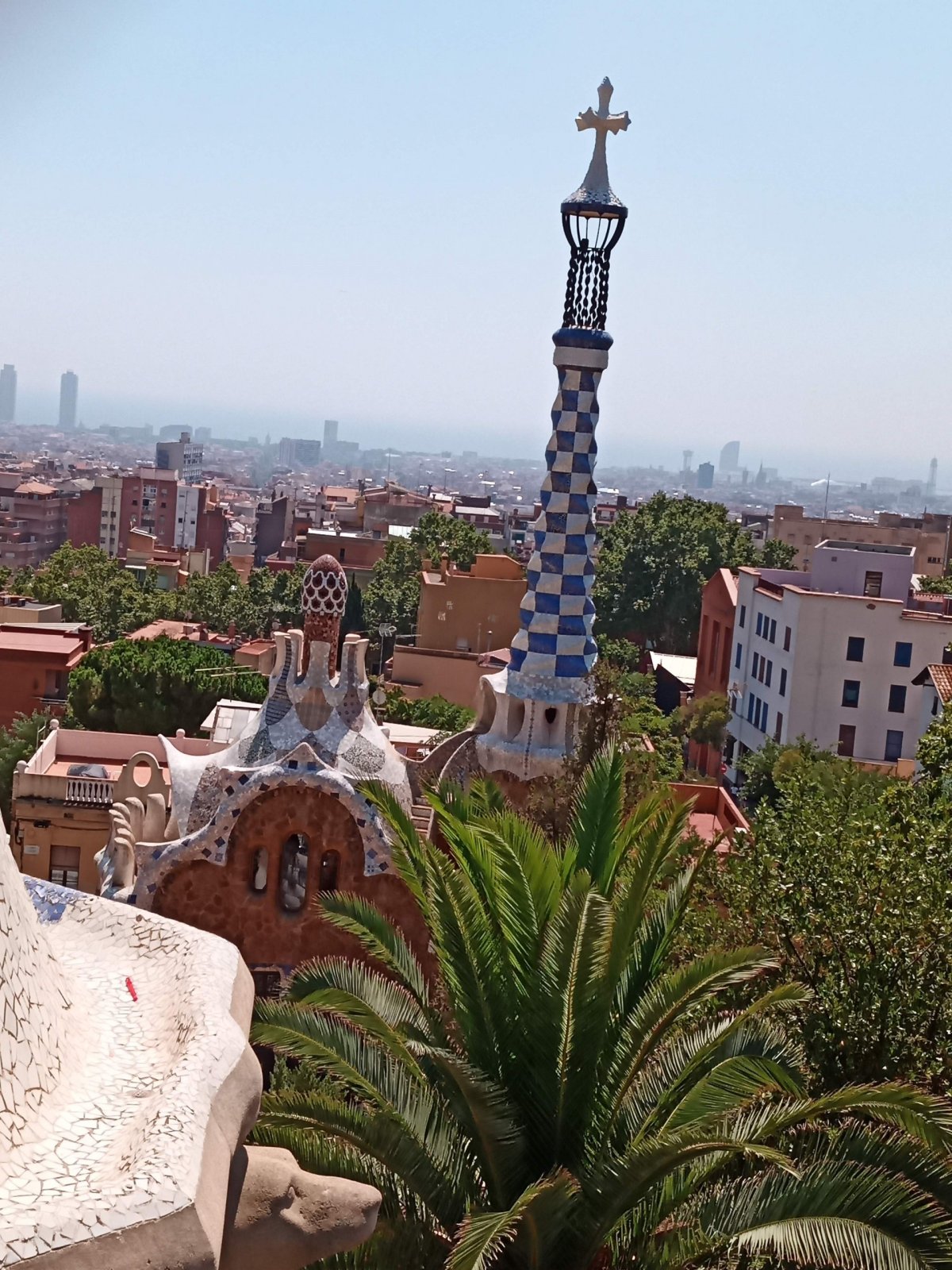Güell park a výhled na Barcelonu