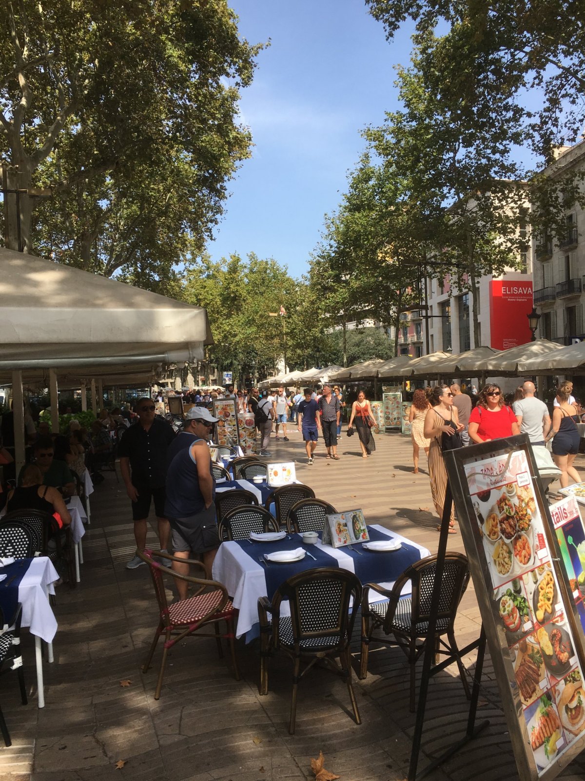 Dolní část bulváru La Rambla