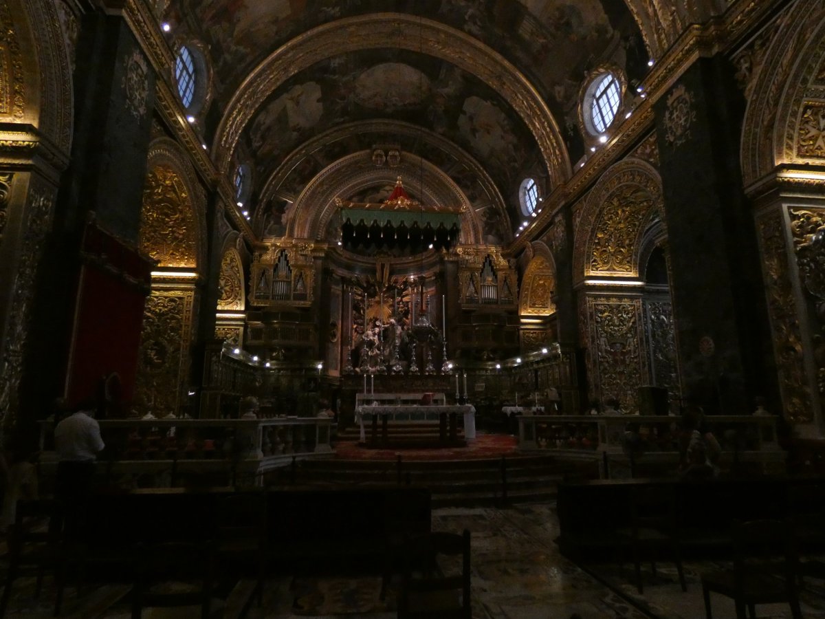 Interiér katedrály ve Valletě