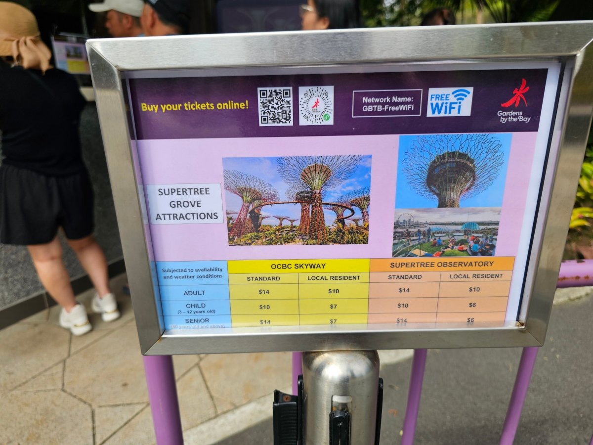 Gardens by the Bay, vstup na Supertree Observatory