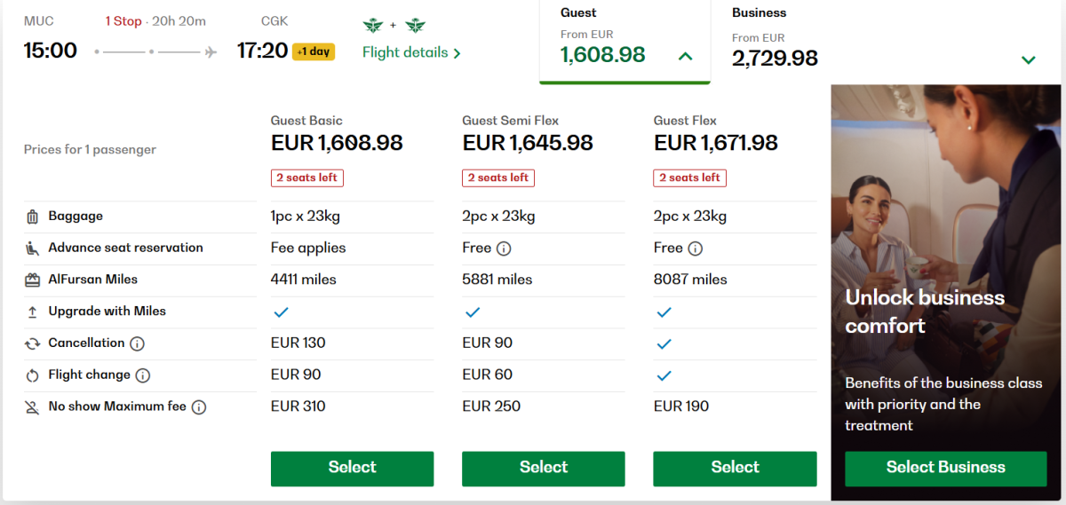 Tarify ekonomické třídy