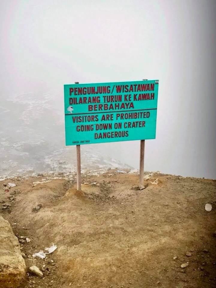 Sopka Ijen - vrchol kráteru