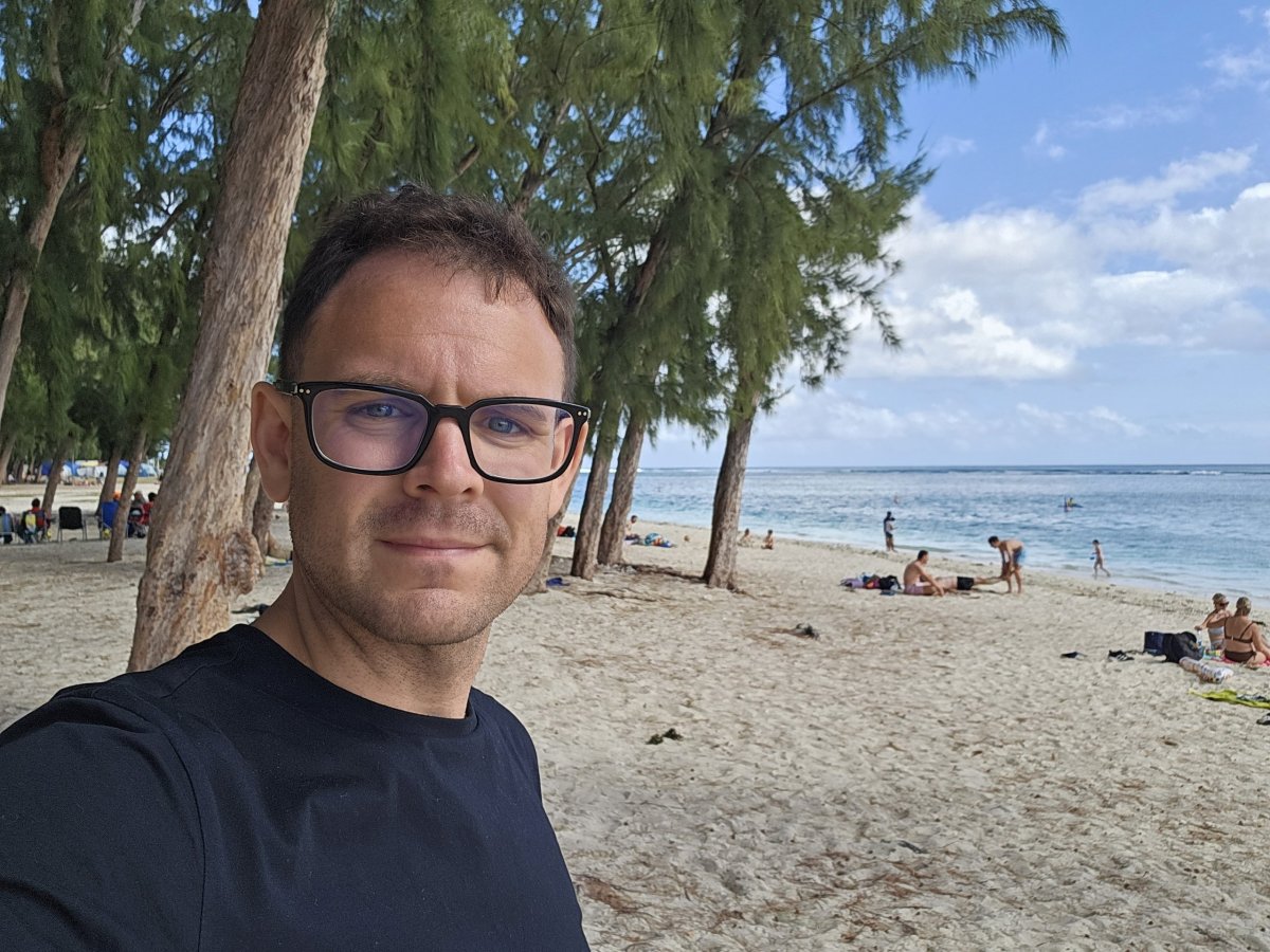 Já na pláži Flic en Flac